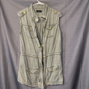 Light Army Green Vest with Gold Accents